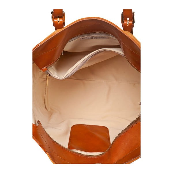 Torebka skórzana Luna, pomarańczowa-image-3