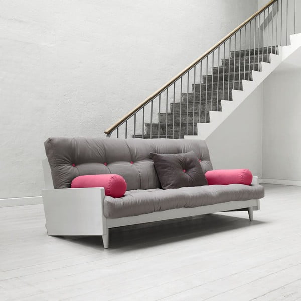 Sofa rozkładana Karup Indie Cool Gray/Gris/Light Bordeaux