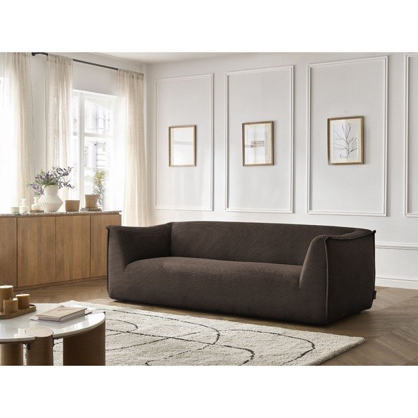 Brązowa sztruksowa sofa 242 cm Giorgia – Bobochic Paris-image-1