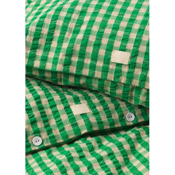 Zielono-beżowa pościel jednoosobowa z kory 140x220 cm Bæk&Bølge – JUNA-image-3