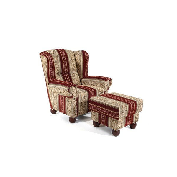 Czerwony fotel w kwiaty Max Winzer Monarch Chenille-image-1