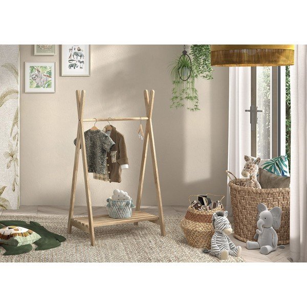 Wieszak dziecięcy z litego drewna dębowego w naturalnym kolorze 74x132 cm Forrest – Vipack-image-1