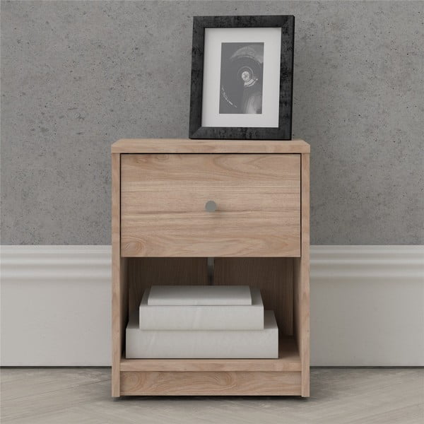 Szafka nocna w dekorze dębu z półkami May – Tvilum-image-4