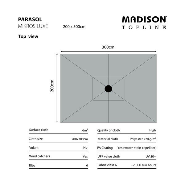 Czerwony parasol ogrodowy 200x300 cm Mikros − Madison-image-2