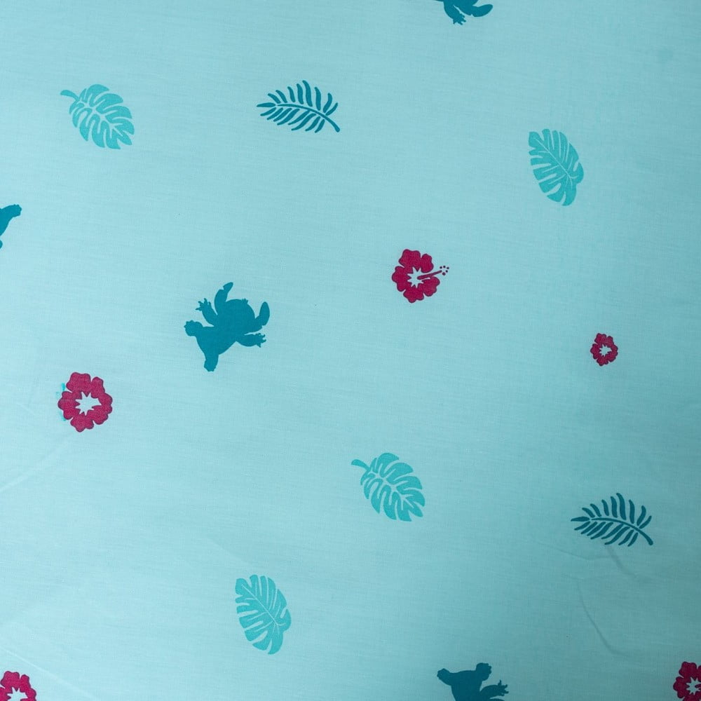 Niebieska bawełniana pościel dziecięca jednoosobowa 140x200 cm Lilo a Stitch "Hawaii"  – Jerry Fabrics (zdjęcie 5)
