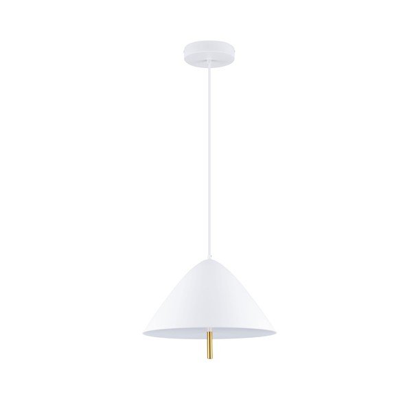 Biała metalowa lampa wisząca LED z metalowym kloszem ø 40 cm Oros – Nova Luce