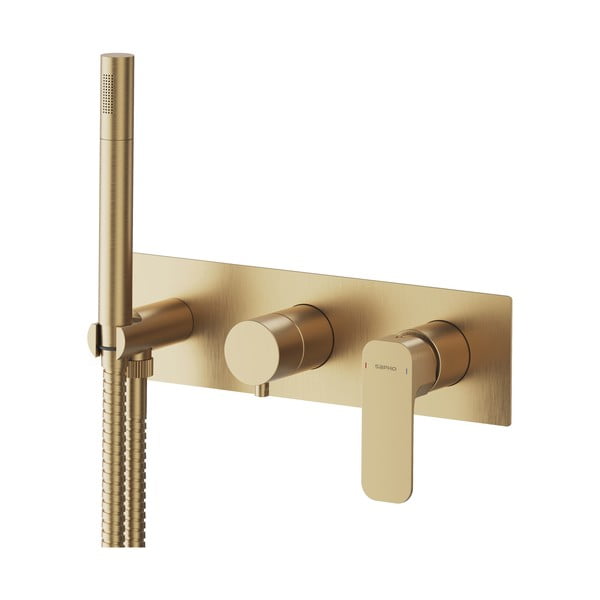 Bateria prysznicowa podtynkowa w kolorze złota (2 otwory) Spy – Sapho-image-2