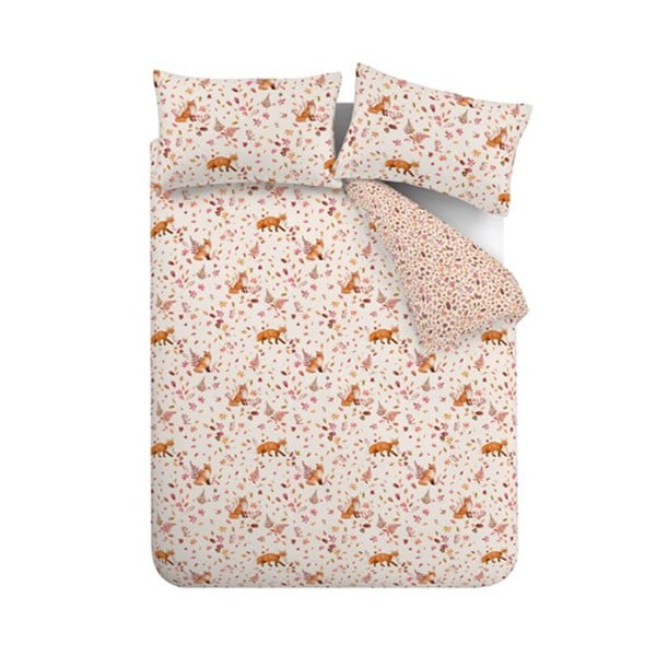 Pomarańczowo-beżowa pościel dwuosobowa 200x200 cm Woodland Fox – Catherine Lansfield