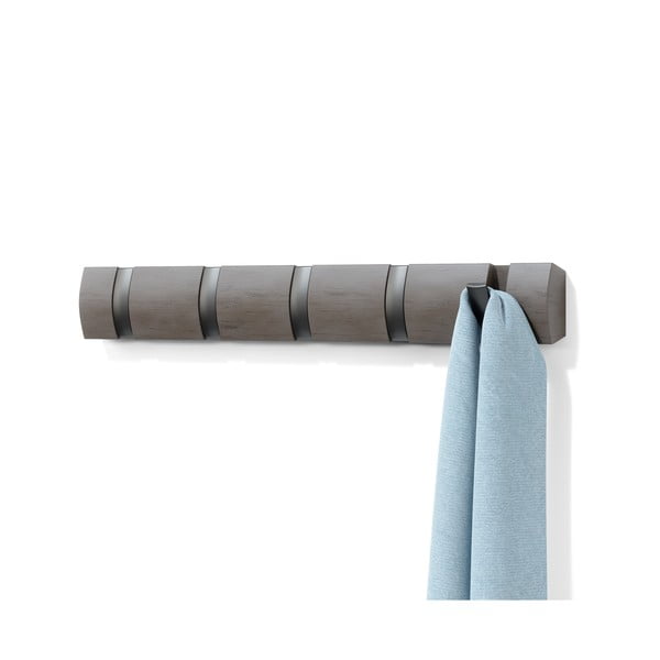 Jasnoszary wieszak ścienny z drewna topolowego Flip – Umbra-image-4