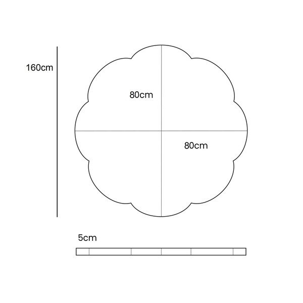 Kremowa mata do zabawy dla dzieci 160x160 cm – Meowbaby-image-3