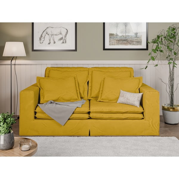 Żółta sofa 196 cm Nora – Ropez-image-1