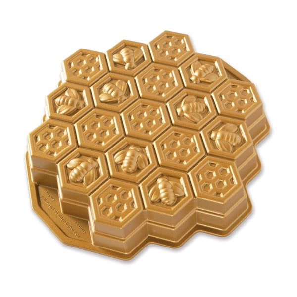 Forma w kształcie plastra miodu w kolorze złota Nordic Ware Bee, 2,4 l