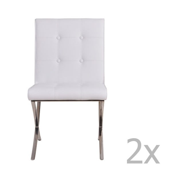 Zestaw 2 białych krzeseł Garageeight Murcia