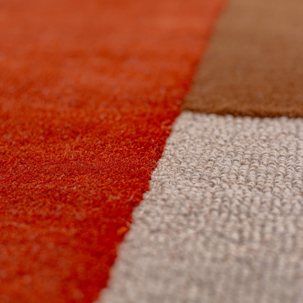 Ceglasty wełniany okrągły dywan tkany ręcznie ø 200 cm Mia Segment – Flair Rugs (zdjęcie 3)