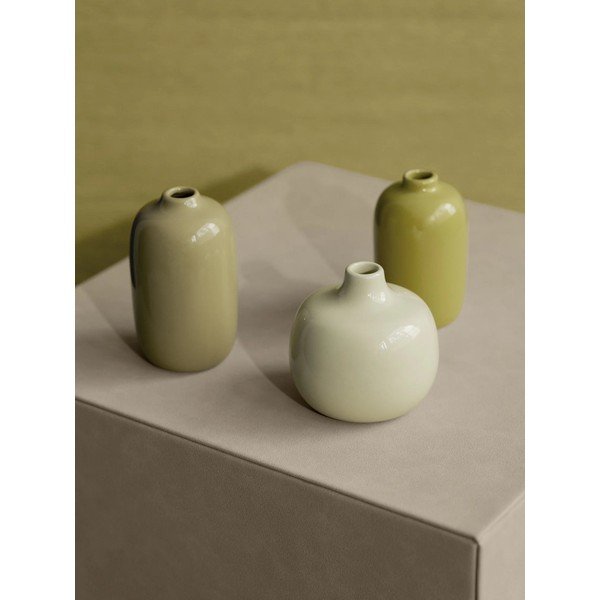 Zielone ceramiczne wazony zestaw 3 szt. (wysokość 9 cm) Ceola – Blomus-image-1