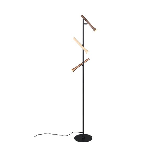 Czarna lampa stojąca LED z metalowym kloszem (wysokość 150 cm) Fiato – Trio-image-4