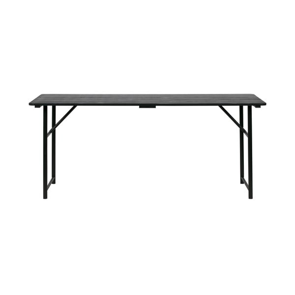 Czarny stół do jadalni z drewna sosnowego vtwonen Army, 180x80 cm
