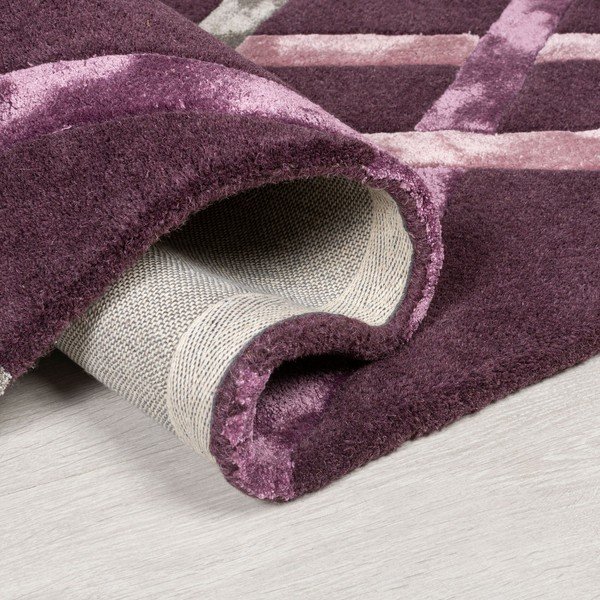 Fioletowy dywan z wiskozy Flair Rugs Trellis, 160x230 cm-image-1