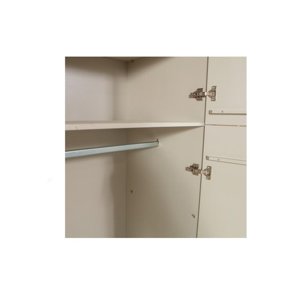 Jasnoszara szafa z litego drewna sosnowego 90x210x55 cm Mees – WOOOD-image-4