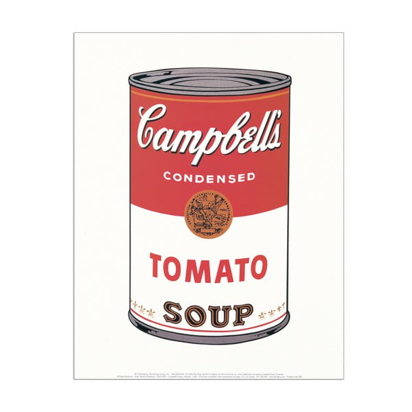 Obraz Andy Warhol - Campbell's Soup (Tomato 1968), 28x35 cm