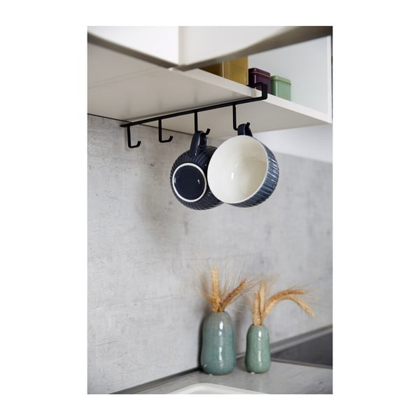 Czarny wieszak na 4 kubki pod półkę Wenko-image-2