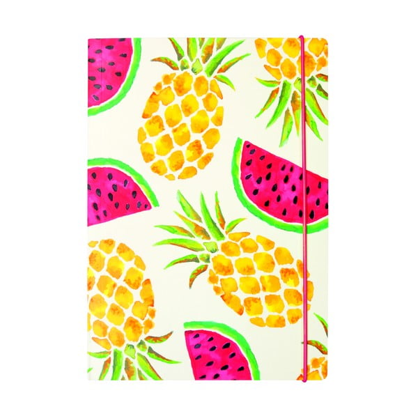 Notatnik w linie B5 Portico Designs Pineapple And Watermelon, 80 stron