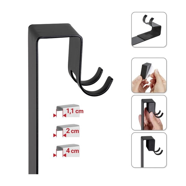 Czarna wisząca półka łazienkowa ze stali nierdzewnej Bribano – Wenko-image-4