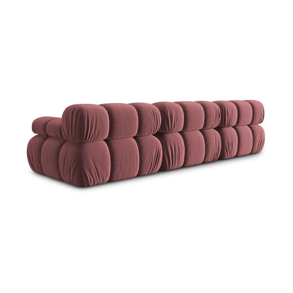 Różowa aksamitna sofa 282 cm Bellis – Micadoni Home-image-4