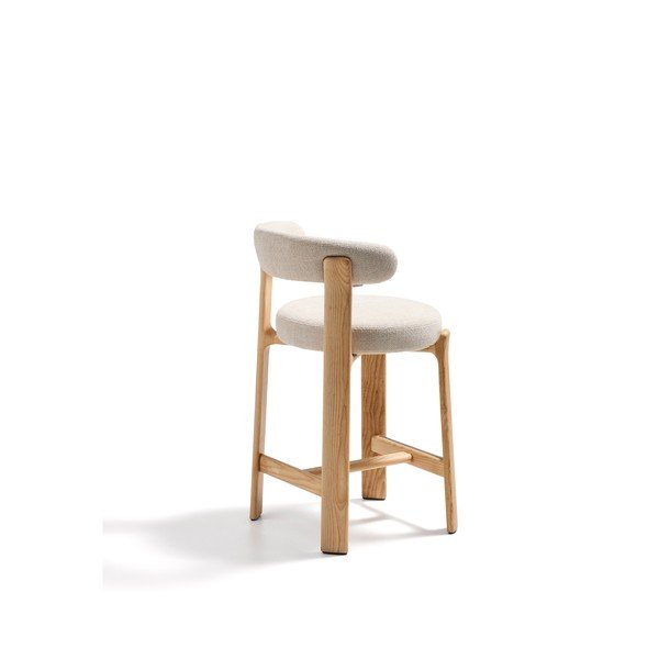 Beżowo-naturalny hoker z litego drewna jesionowego (wysokość siedziska 65 cm) Granite – Kave Home-image-4