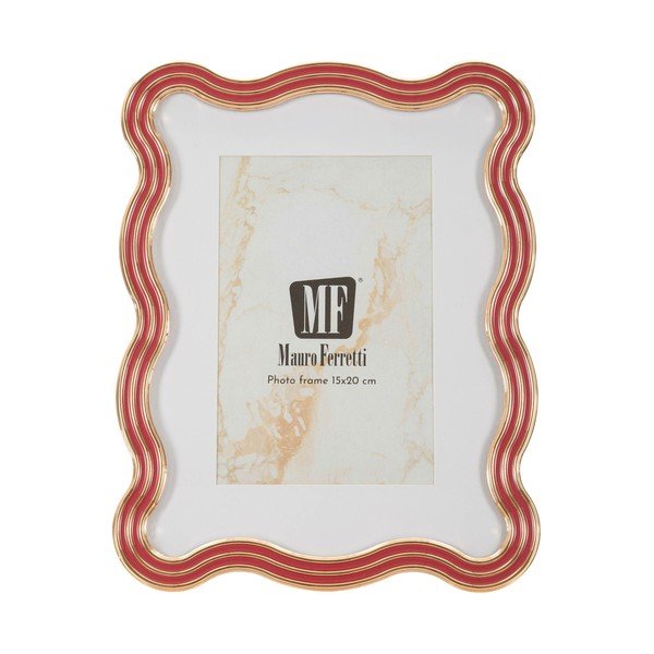 Czerwona/w kolorze złota metalowa/szklana ramka stojąca 17,5x22,5 cm Elizabeth – Mauro Ferretti-image-2