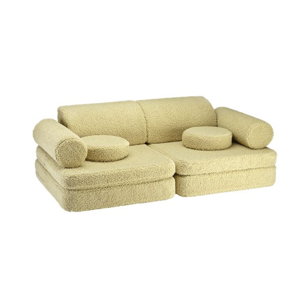 Zielona sofa dla dzieci z materiału bouclé 132 cm Settee – Wigiwama