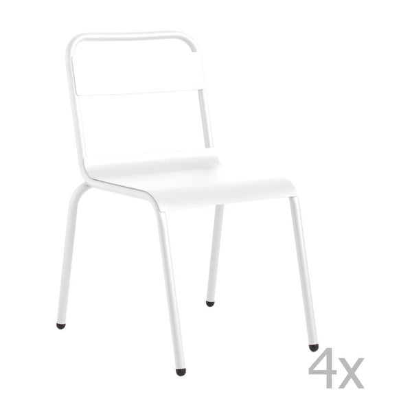 Zestaw 4 białych krzeseł ogrodowych Isimar Biarritz