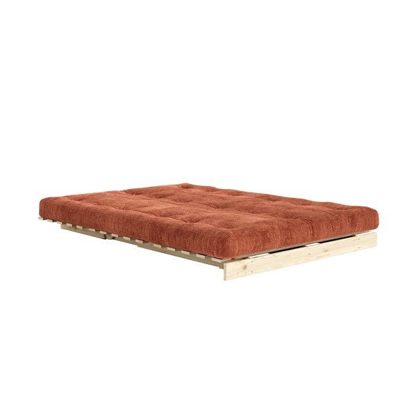 Sztruksowa rozkładana sofa w kolorze terakoty 140 cm Roots – Karup-image-1