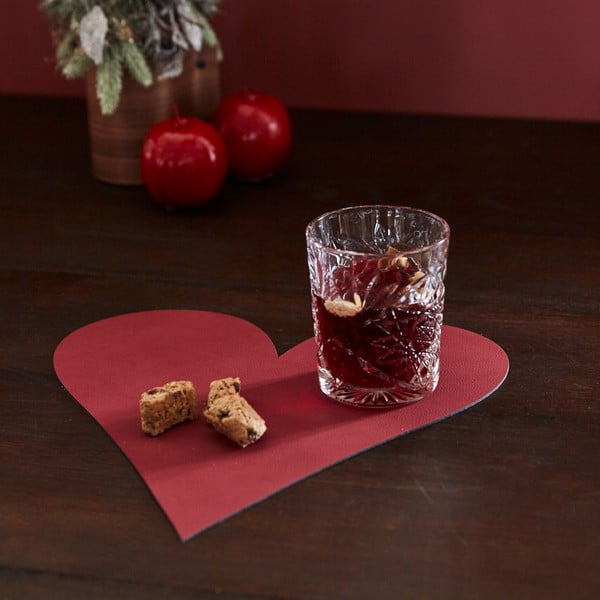 Mata stołowa ze skóry ekologicznej 30x30 cm Heart Nupo – LIND DNA-image-1