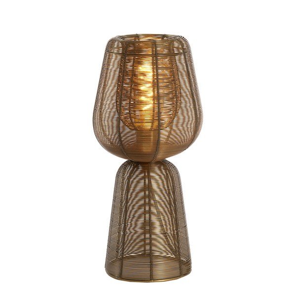 Metalowa lampa stołowa w kolorze brązu (wysokość 42 cm) Aboso – Light & Living-image-1