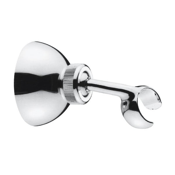 Uchwyt na słuchawkę prysznicową z mosiądzu w kolorze srebra z połyskiem ø 6,5 cm – Sapho