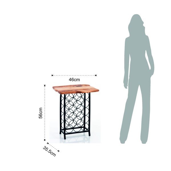 Czarno-naturalny metalowy regał na wino liczba butelek 15 46x56x35,5 cm Ras – Tomasucci-image-3