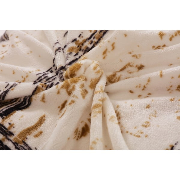 Czarna/kremowa pościel jednoosobowa z mikropluszu 140x200 cm Enrico – My House-image-1