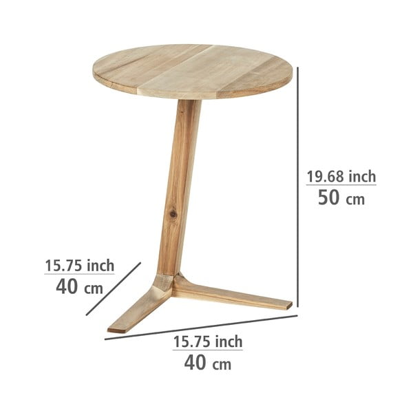 Okrągły stolik z litego drewna akacjowego ø 40 cm Acina – Wenko-image-4