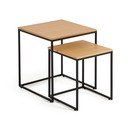 Stoliki z blatem w dekorze dębu zestaw 2 szt. 45x45 cm Yoana – Kave Home
