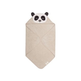 Beżowy dziecięcy ręcznik z bawełny frotte Södahl Panda, 80x80 cm