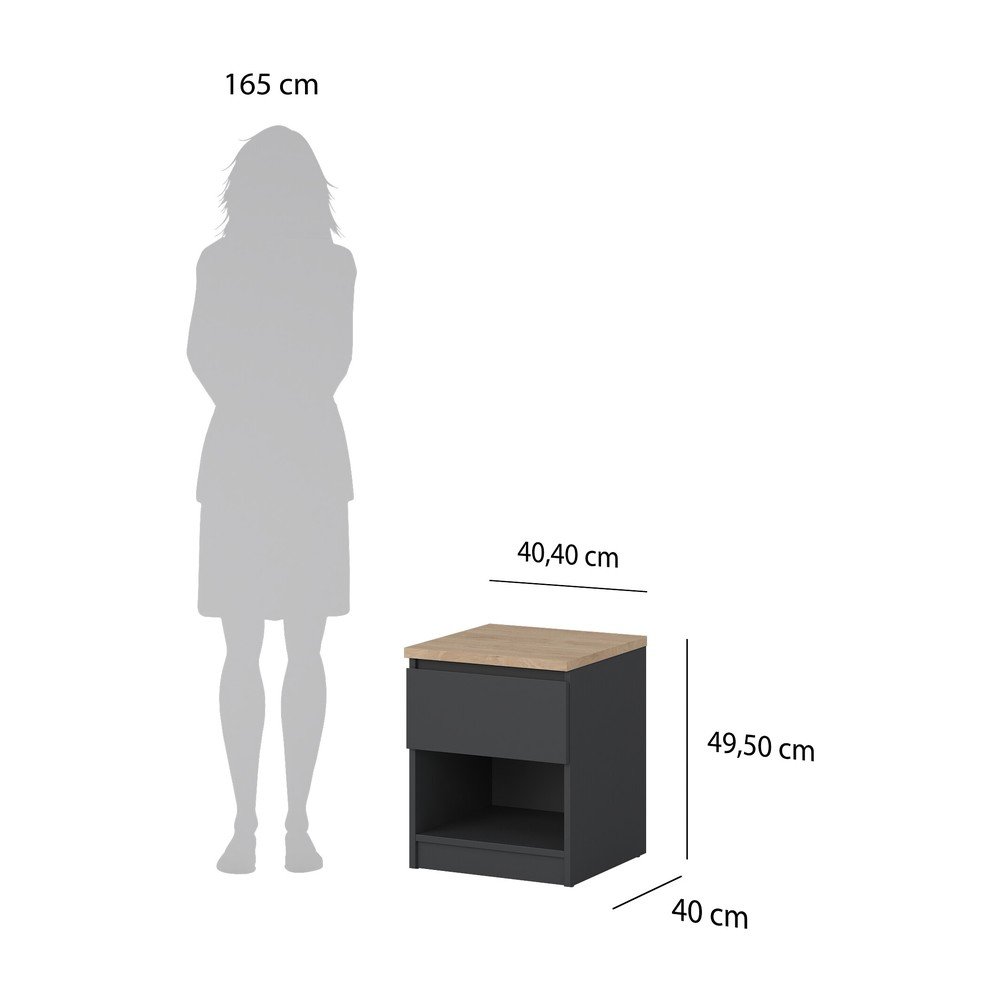 Ciemnoszara szafka nocna Naia – Tvilum (zdjęcie 3)