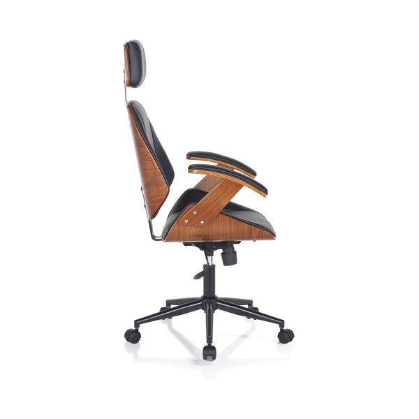 Czarne krzesło biurowe z imitacji skóry Visby – Tomasucci-image-3