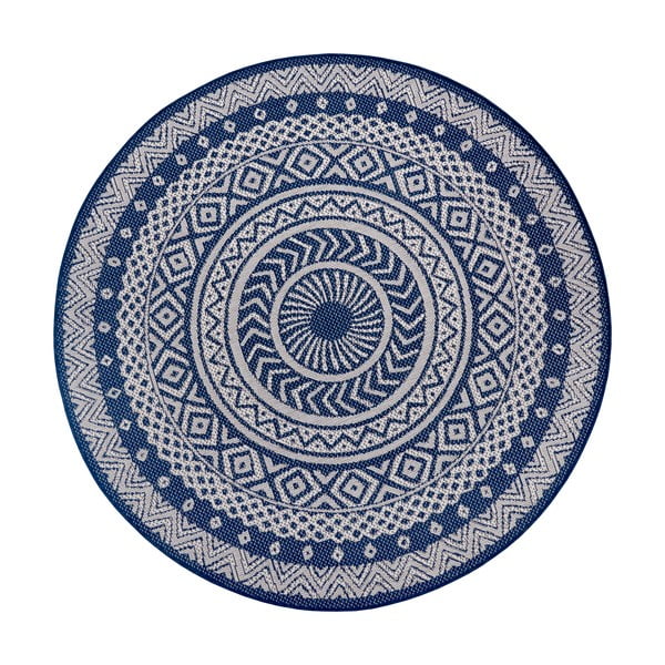 Niebiesko-szary dywan odpowiedni na zewnątrz Ragami Round, ø 160 cm