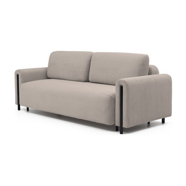 Jasnobrązowa sztruksowa rozkładana/ze schowkiem sofa 244 cm Arcadova – ELTAP-image-2