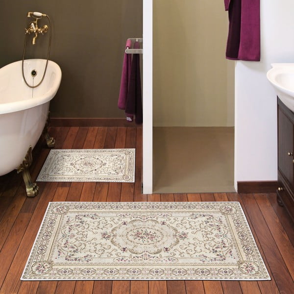 Brązowo-beżowe dywaniki łazienkowe zestaw 2 szt. 60x100 cm – Foutastic-image-1