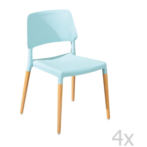 Zestaw 4 krzeseł do jadalni Molde Blue