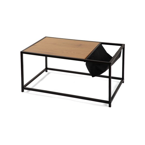 Czarno-naturalny stolik w dekorze dębu 60x99 cm Bayen – Bonami Essentials-image-2