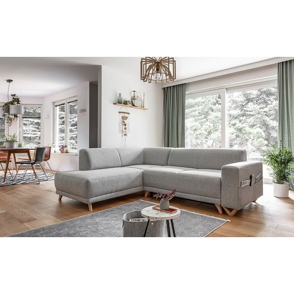 Jasnoszary rozkładany/ze schowkiem narożnik (lewostronny/w kształcie litery L) Classy Sophie – Miuform-image-3