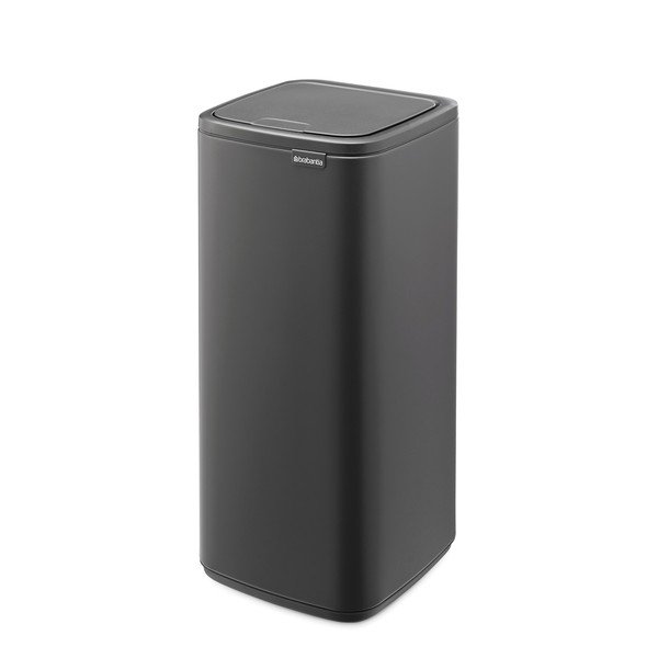 Ciemnoszary stalowy kosz na śmieci otwierany na dotyk 30 l Bo Touch – Brabantia